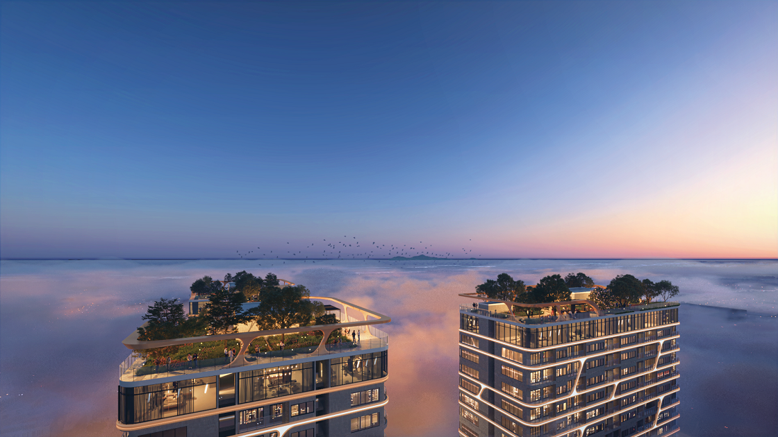 Đỉnh cao của hành trình sống là các căn Penthouse tầng 20. Kết hợp cùng khu vườn thượng uyển Sky Garden, Regal Complex tạo nên một mảng xanh kỳ vĩ lơ lửng giữa mây trời.