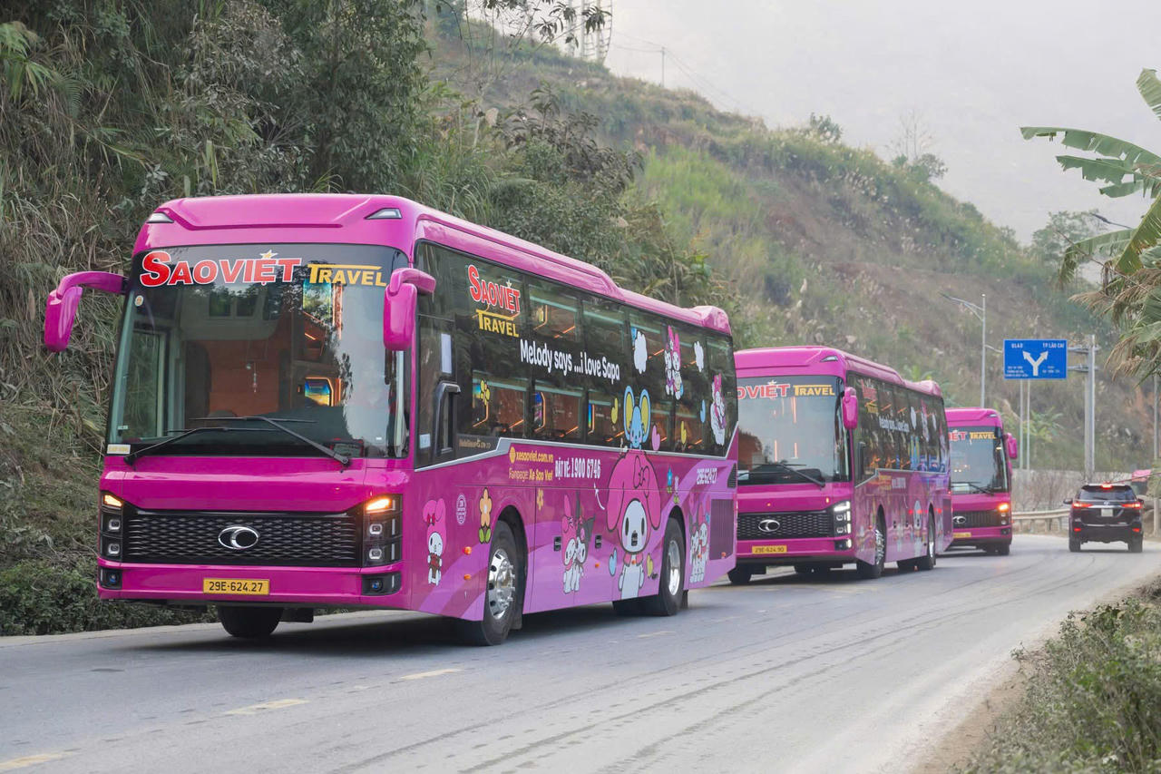 Mỗi ngày xe Sao Việt đang khai thác khoảng 40 chuyến xe trên tuyến Hà Nội - Lào Cai - Sa Pa và chiều ngược lại.