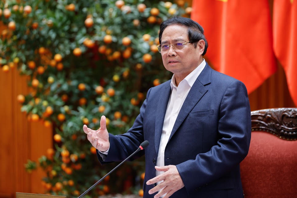 Thủ tướng Phạm Minh Chính phát biểu tại cuộc làm việc.