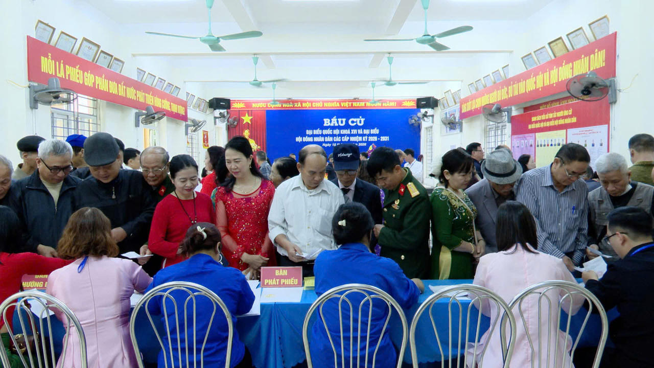 Không khí ngày hội non sông tại các điểm bầu cử ở Hải Phòng