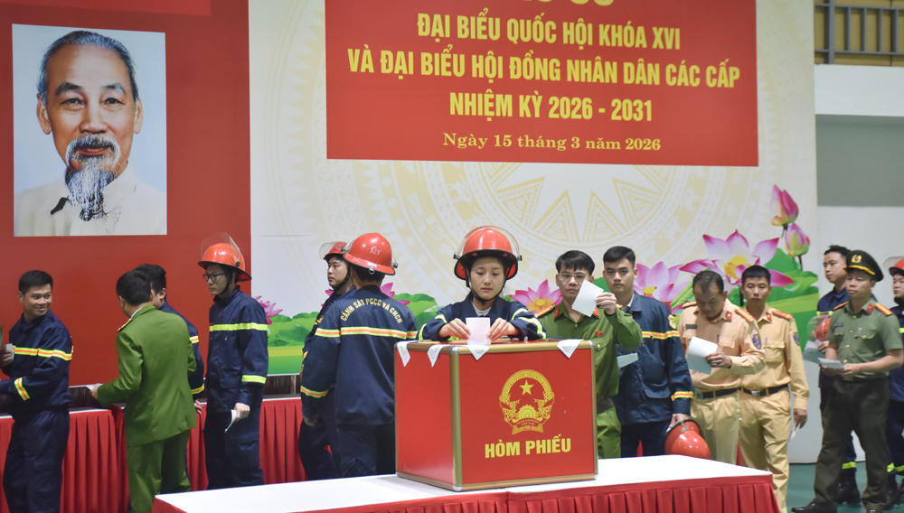 Công an Thanh Hóa bầu cử sớm để làm nhiệm vụ bảo vệ an ninh