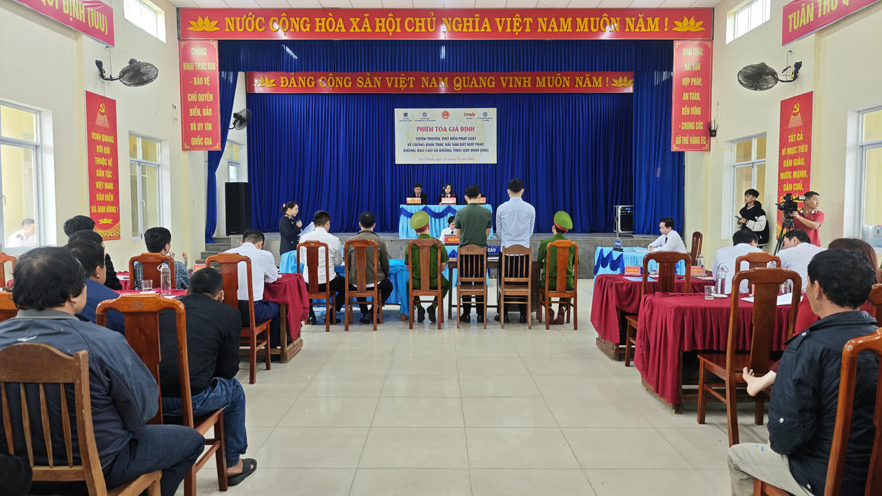 Vùng Cảnh sát biển 2 phối hợp với các đơn vị tổ chức Phiên tòa giả định chống khai thác IUU.