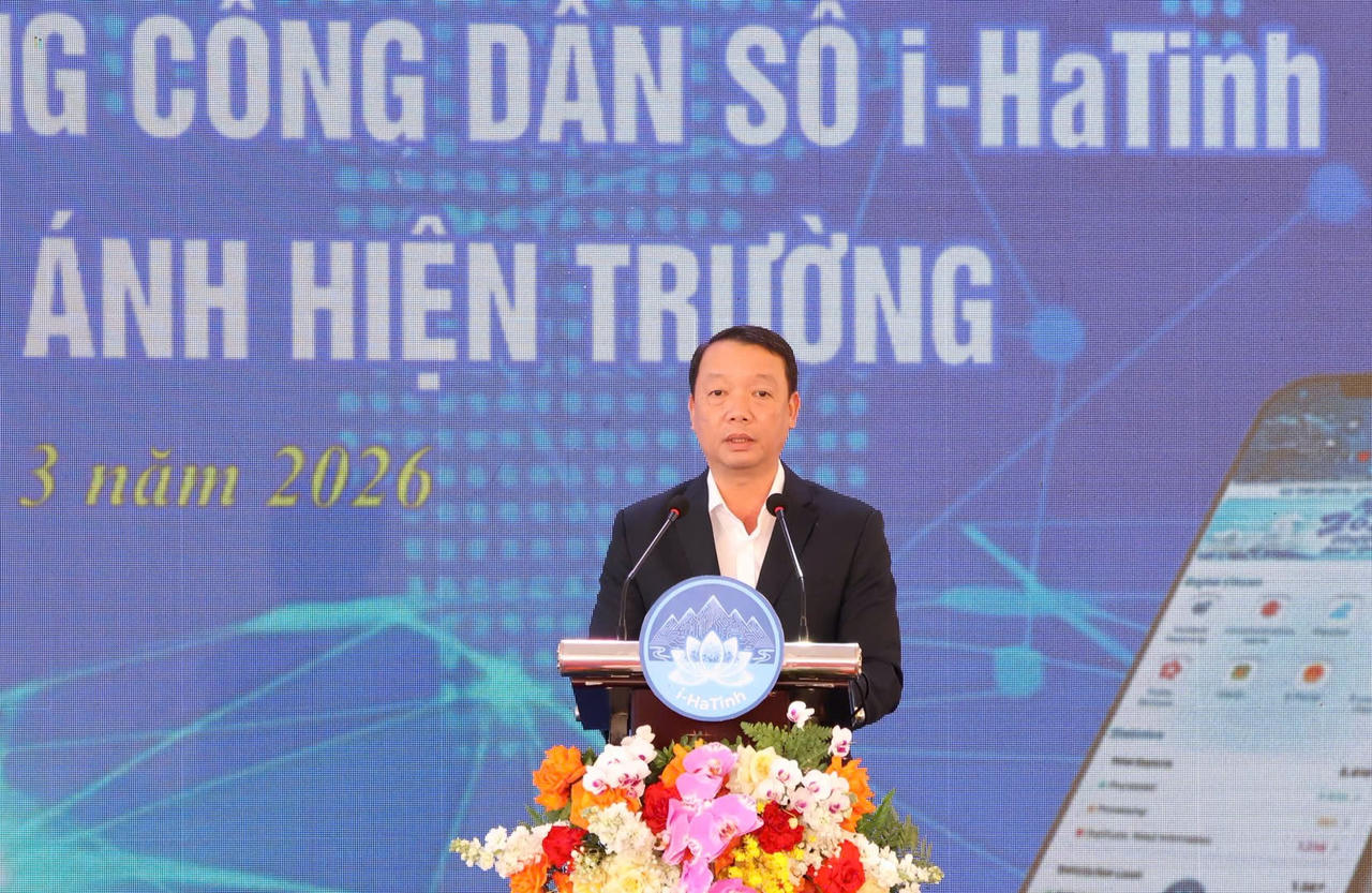 Ông Phan Thiên Định-Chủ tịch UBND tỉnh Hà Tĩnh phát biểu tại lễ.