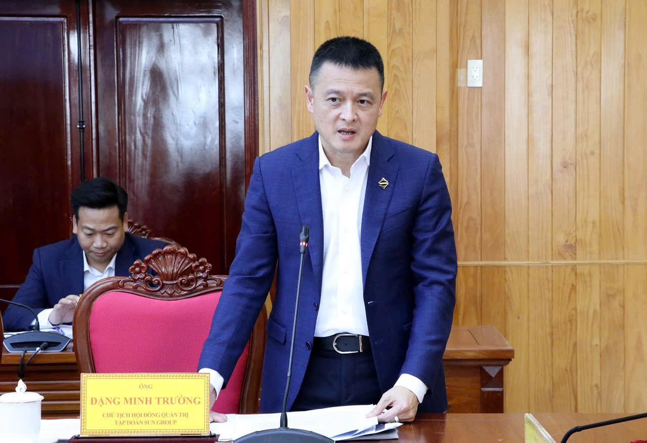 Ông Đặng Minh Trường, Chủ tịch HĐQT Tập đoàn Sun Group cam kết triển khai các dự án bảo đảm tiến độ.