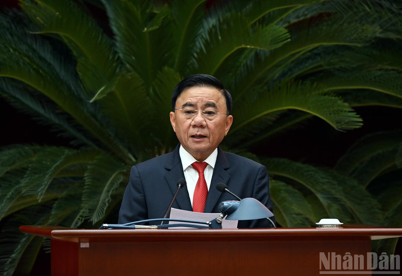 Thường trực Ban Bí thư Trần Cẩm Tú phát biểu chỉ đạo Hội nghị. Ảnh: nhandan.vn