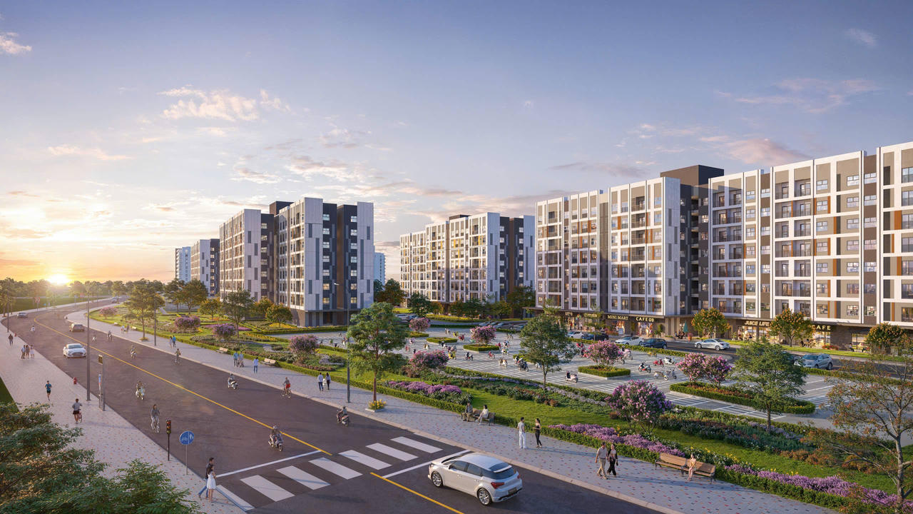Mô phỏng dự án&nbsp;Green Nestera gồm 8 tòa nhà, tổng cộng 1.467 căn hộ