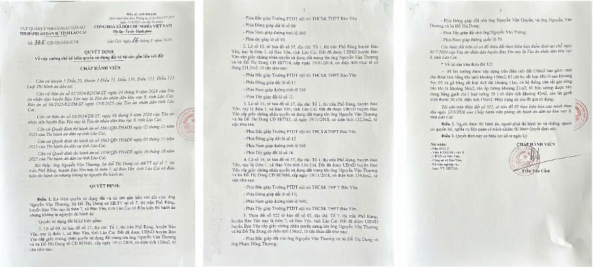 Thông báo cưỡng chế thi hành án dân sự