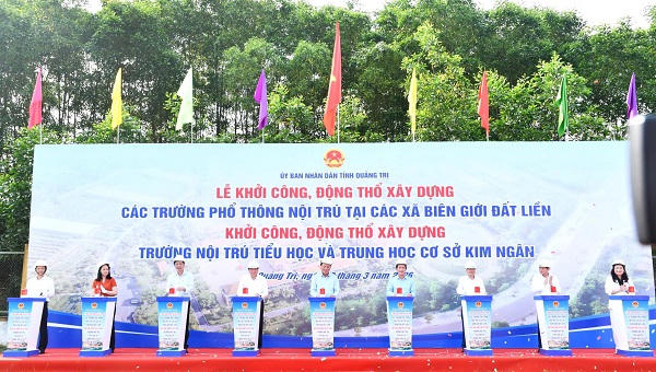 Quảng Trị khởi công 11 trường nội trú liên cấp tại các xã biên giới