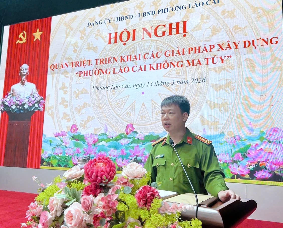 Hội nghị quán triệt, triển khai các giải pháp xây dựng “Phường Lào Cai không ma túy”.