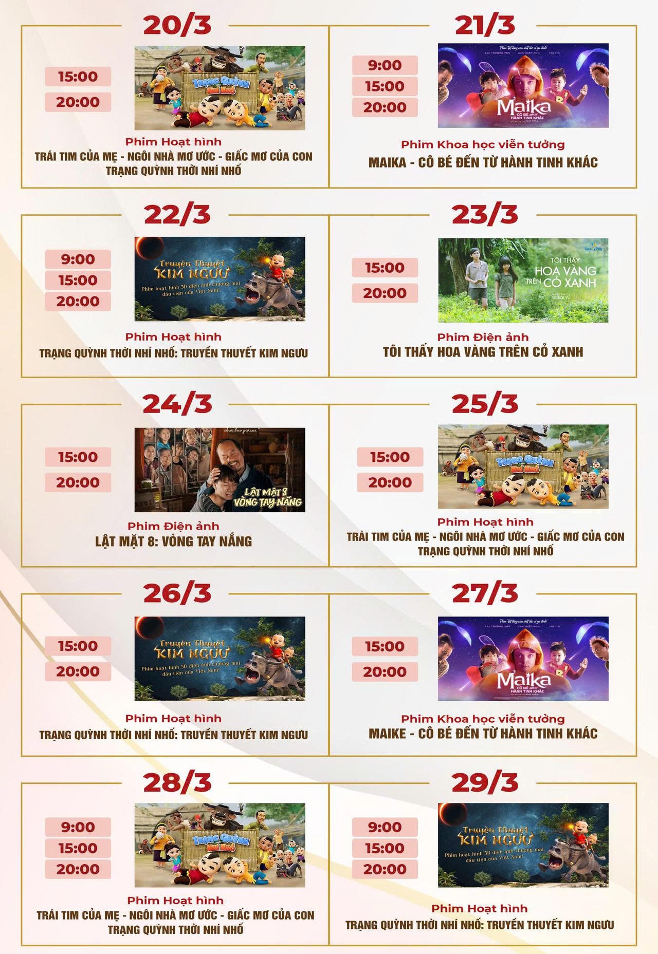 Tuần phim “Hạnh phúc cho mọi gia đình” sẽ diễn ra từ ngày 20/3 đến 29/3 tại Hội trường Bảo tàng - Thư viện tỉnh Quảng Ninh (phường Hạ Long).