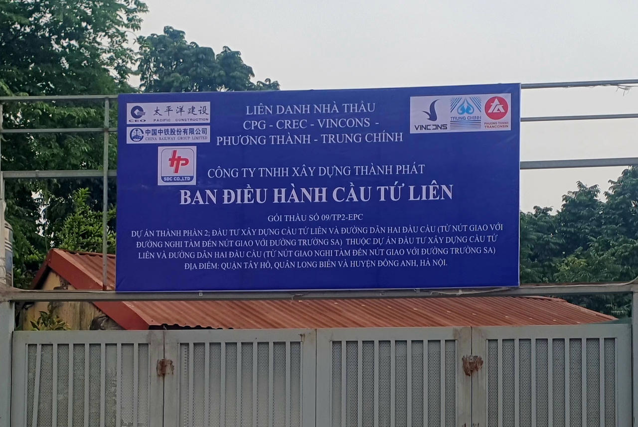 Ban điều hành cầu Tứ Liên - Gói thầu 09/TP2/EPC - Dự án thành phần 2 xây dựng cầu Tứ Liên và đường dẫn 2 đầu cầu&nbsp; (từ Nút giao với đường Nghi Tàm và Nút giao với đường Trường Sa)