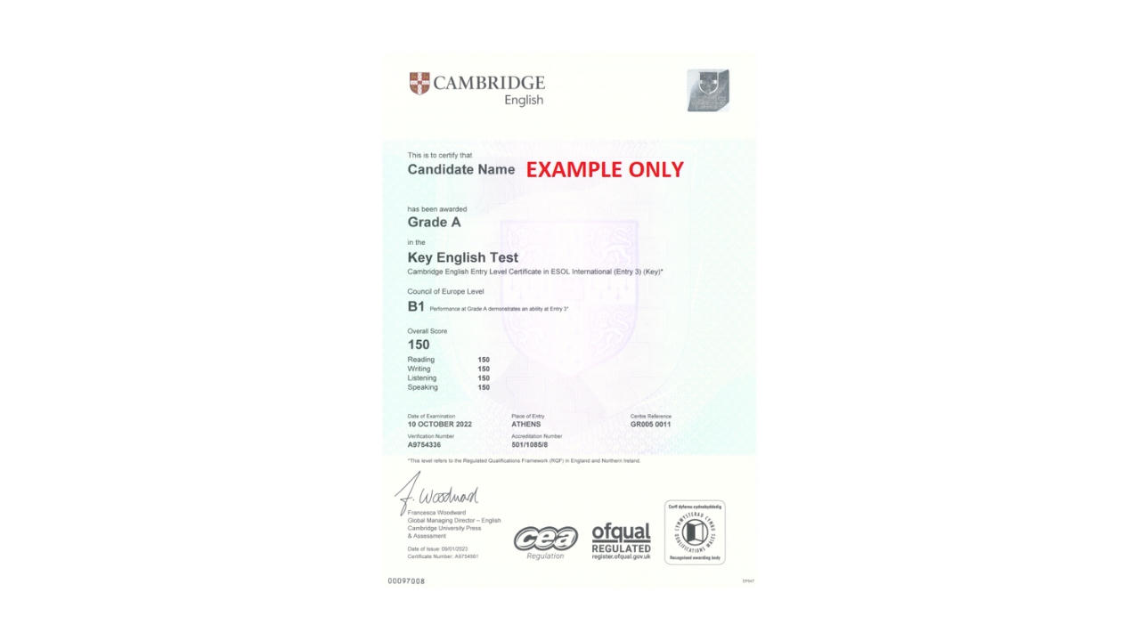 Chứng chỉ B1 Preliminary