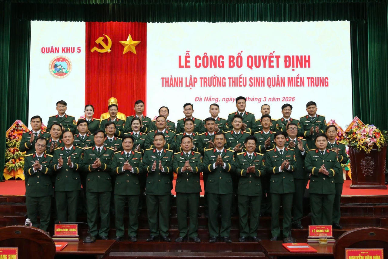 Trường Thiếu sinh quân miền Trung tại TP Đà Nẵng, với quy mô đào tạo khoảng 1.000 học viên, dự kiến khai giảng khóa đầu tiên vào tháng 9/2026.