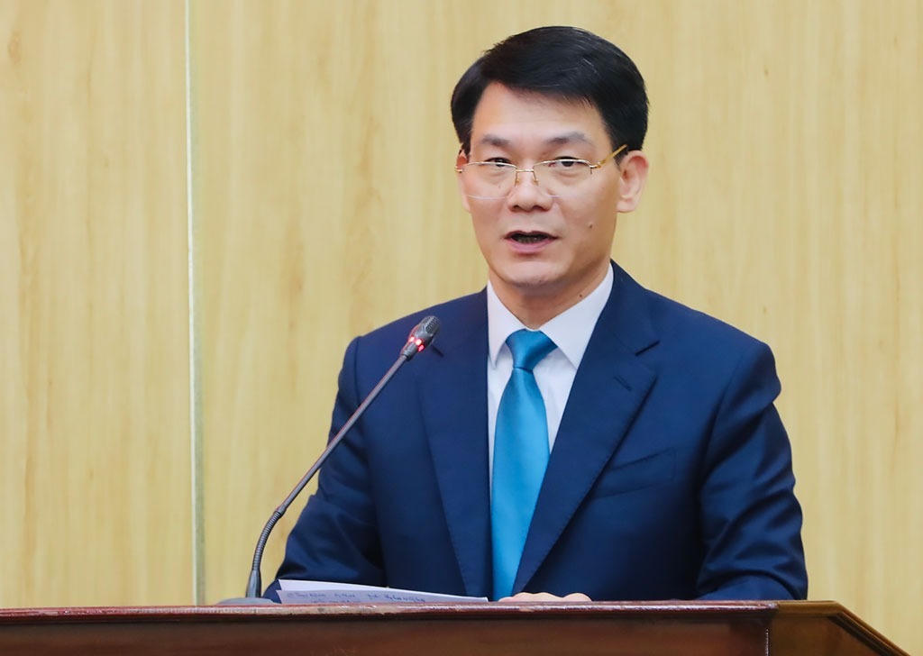 Ông Nguyễn Đức Toàn - Trưởng Ban Tuyên giáo Tỉnh ủy, Trưởng Tiểu ban Thông tin, tuyên truyền Ninh Bình phát biểu tại họp báo (Ảnh: Hồng Giang)