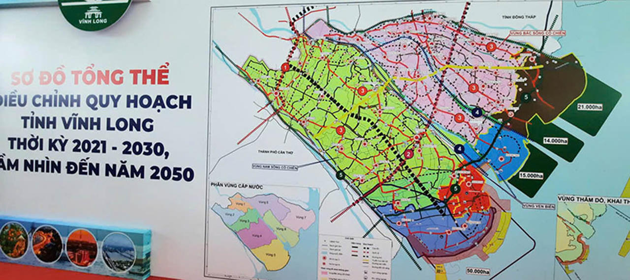 Sơ đồ tổng thể điều chỉnh quy hoạch Vĩnh Long thời kỳ 2021 - 2030, tầm nhìn 2050. (Ảnh: Trúc Giang)