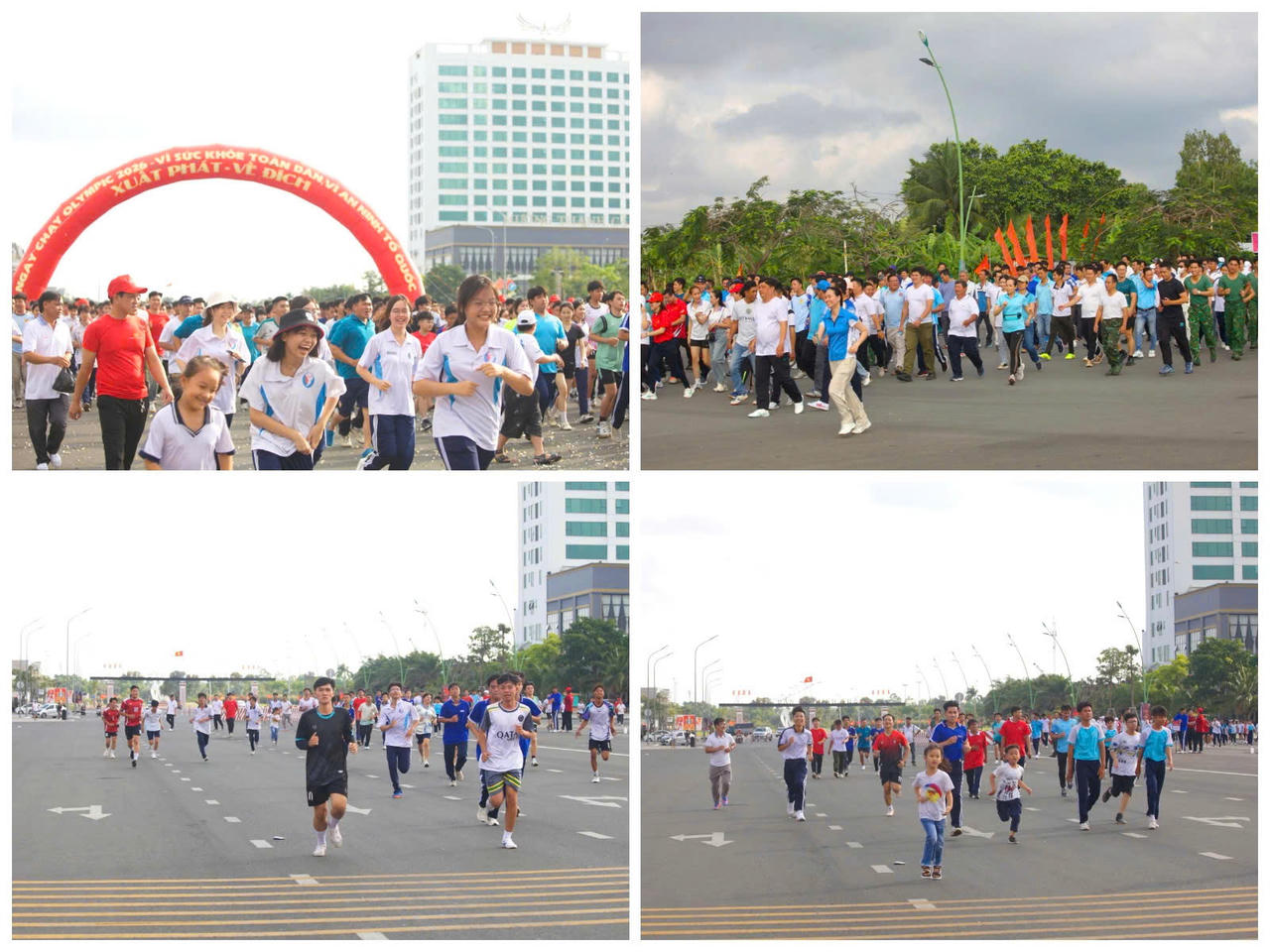 Các vận động viên tham gia "Ngày chạy Olympic vì sức khỏe toàn dân - Vì an ninh Tổ quốc”.