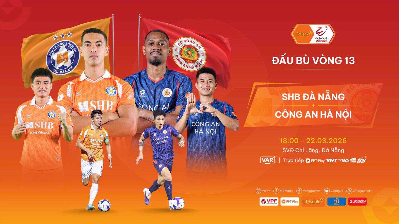 Trận đấu bù vòng 13 V.League: Đà Nẵng gặp Công an Hà Nội