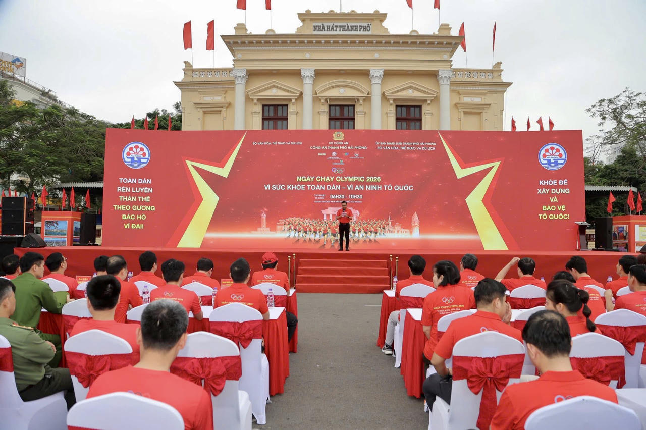 Lễ khai mạc Ngày chạy Olympic 2026 tại Hải Phòng.