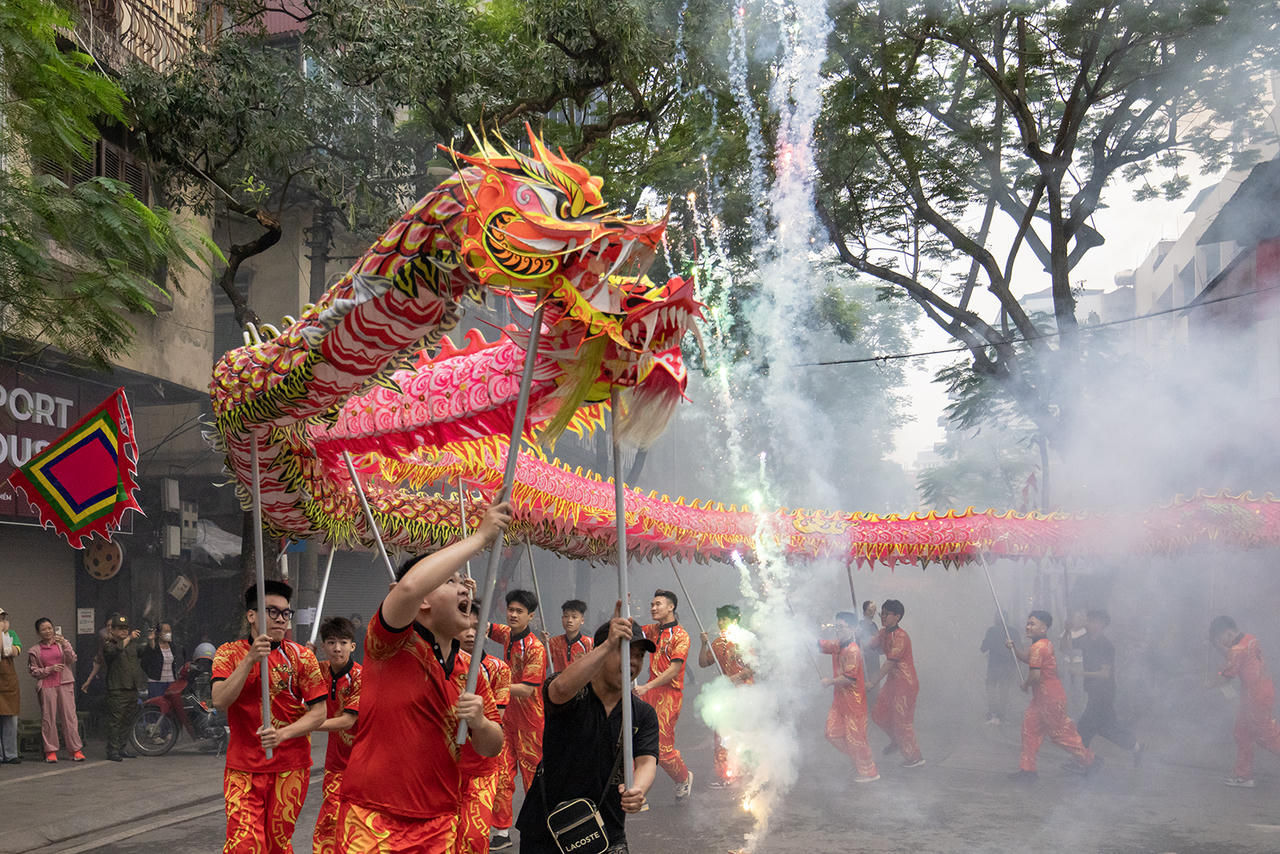 Múa Lân đặc sắc, mang đậm nét văn hóa dân gian của lễ hội