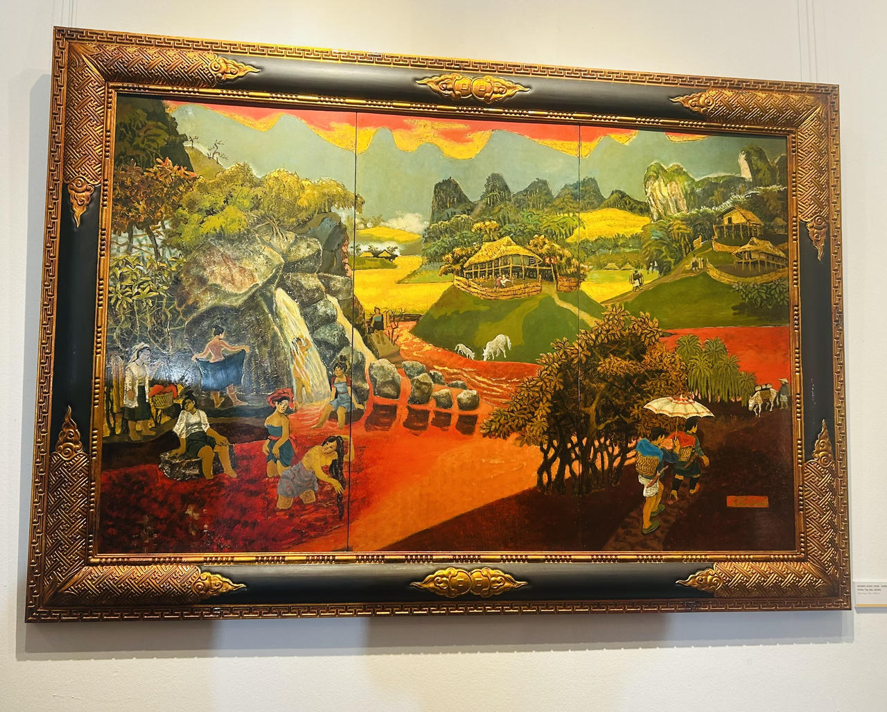 Một trong những tác phẩm tiêu biểu của họa sĩ Hoàng Sùng tại triển lãm (Ảnh: Thùy Dương).