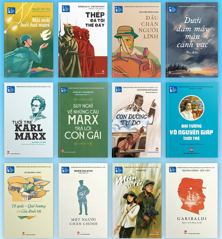 Tủ sách Thanh niên giới thiệu 12 cuốn sách thuộc nhiều thể loại từ tiểu thuyết, nhật ký, hồi ký, đến sách danh nhân… (Ảnh: P.V).