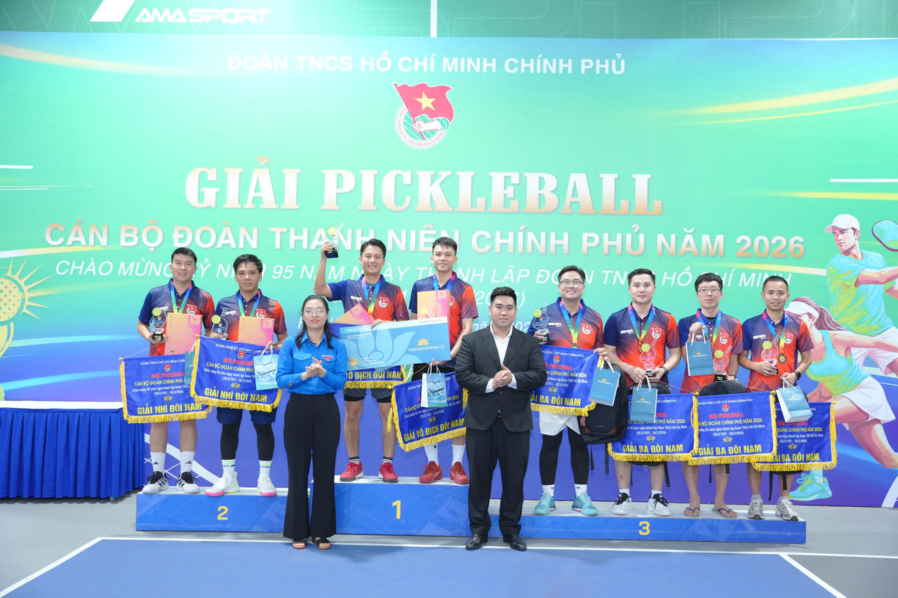 Hơn 100 vận động viên tranh tài tại Giải Pickleball cán bộ Đoàn Thanh niên Chính phủ