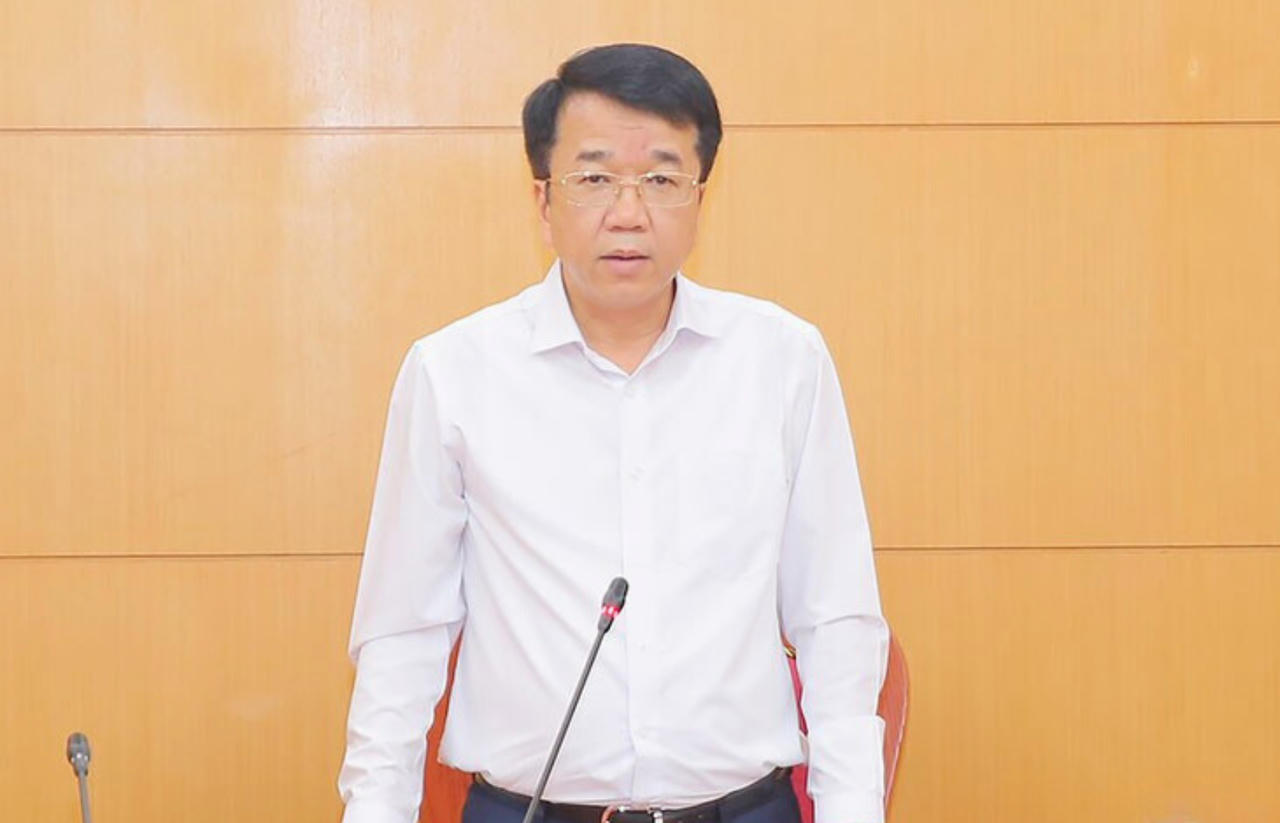 Chủ tịch UBND tỉnh Ninh Bình Nguyễn Thanh Bình phát biểu kết luận hội nghị (Ảnh: Tiến Đoàn)