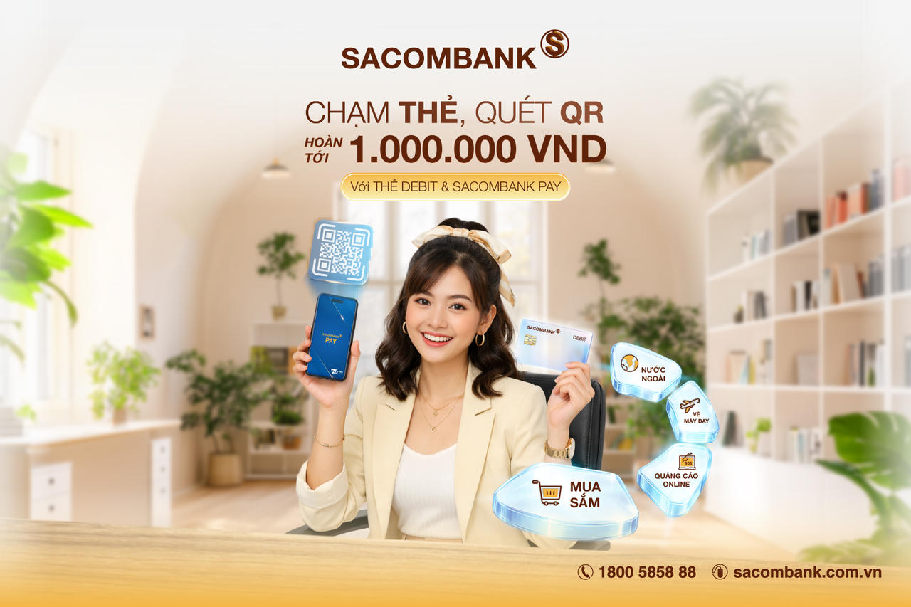 SACOMBANK triển khai chương trình khuyến mãi, thúc đẩy thanh toán không tiền mặt qua thẻ và QR