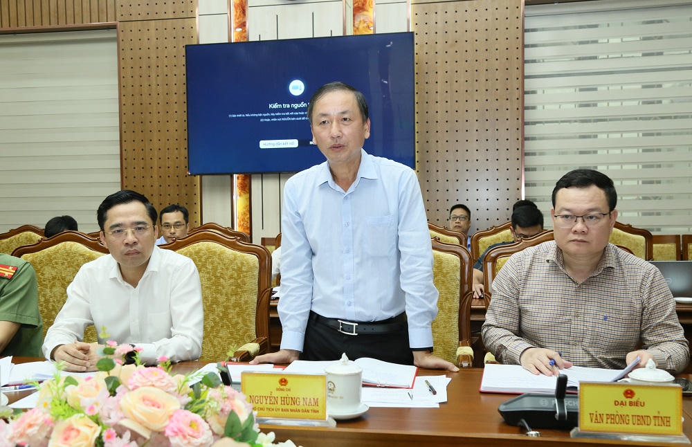 Phó Chủ tịch UBND tỉnh Nguyễn Hùng Nam phát biểu tại buổi làm việc.