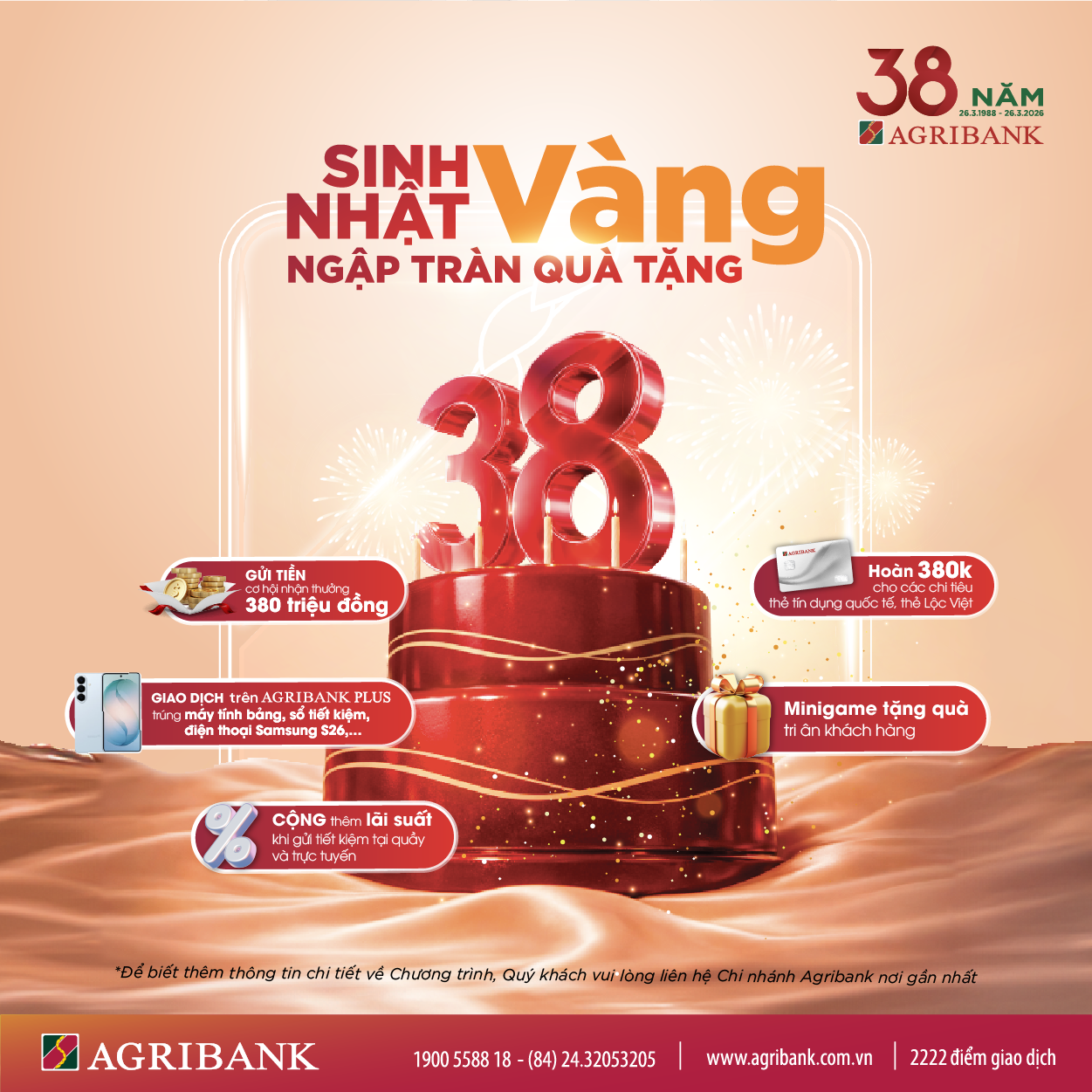 Agribank tri ân khách hàng với chuỗi ưu đãi “khủng” nhân dịp 38 năm thành lập