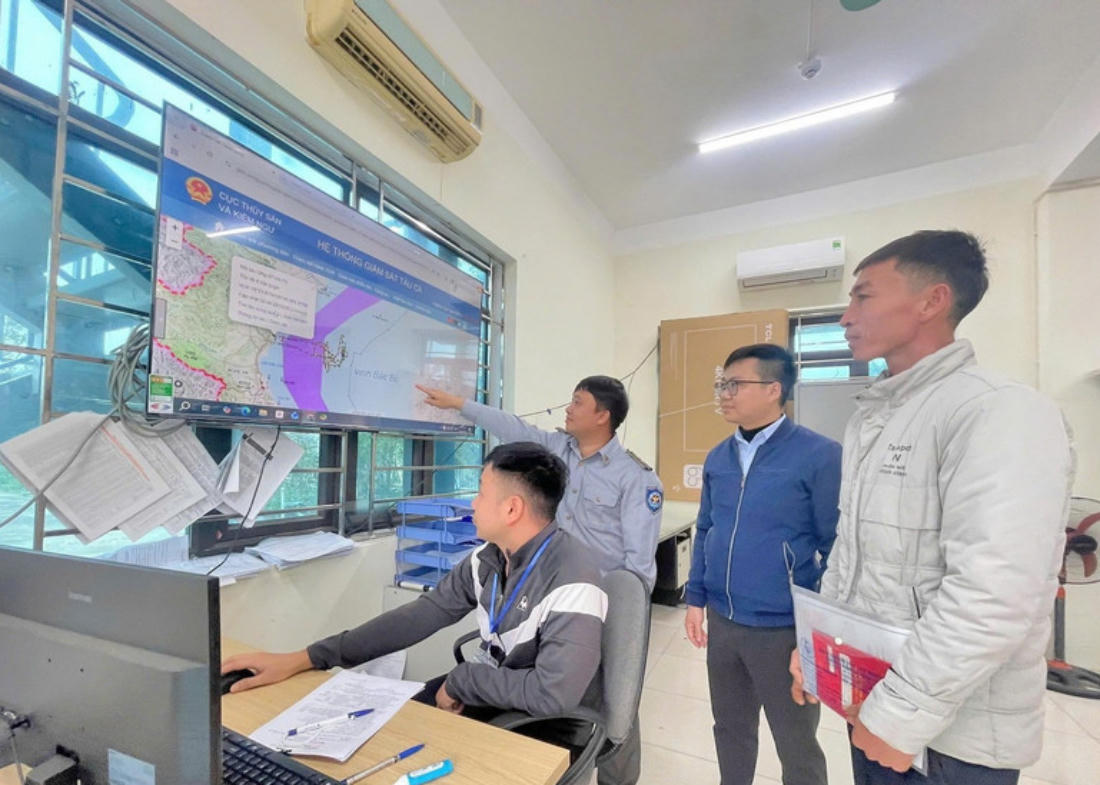 Hoạt động tàu cá ra vào, bốc dỡ hàng hóa tại cảng cá Lạch Bạng được giám sát chặt chẽ, góp phần minh bạch hóa khai thác thủy sản.