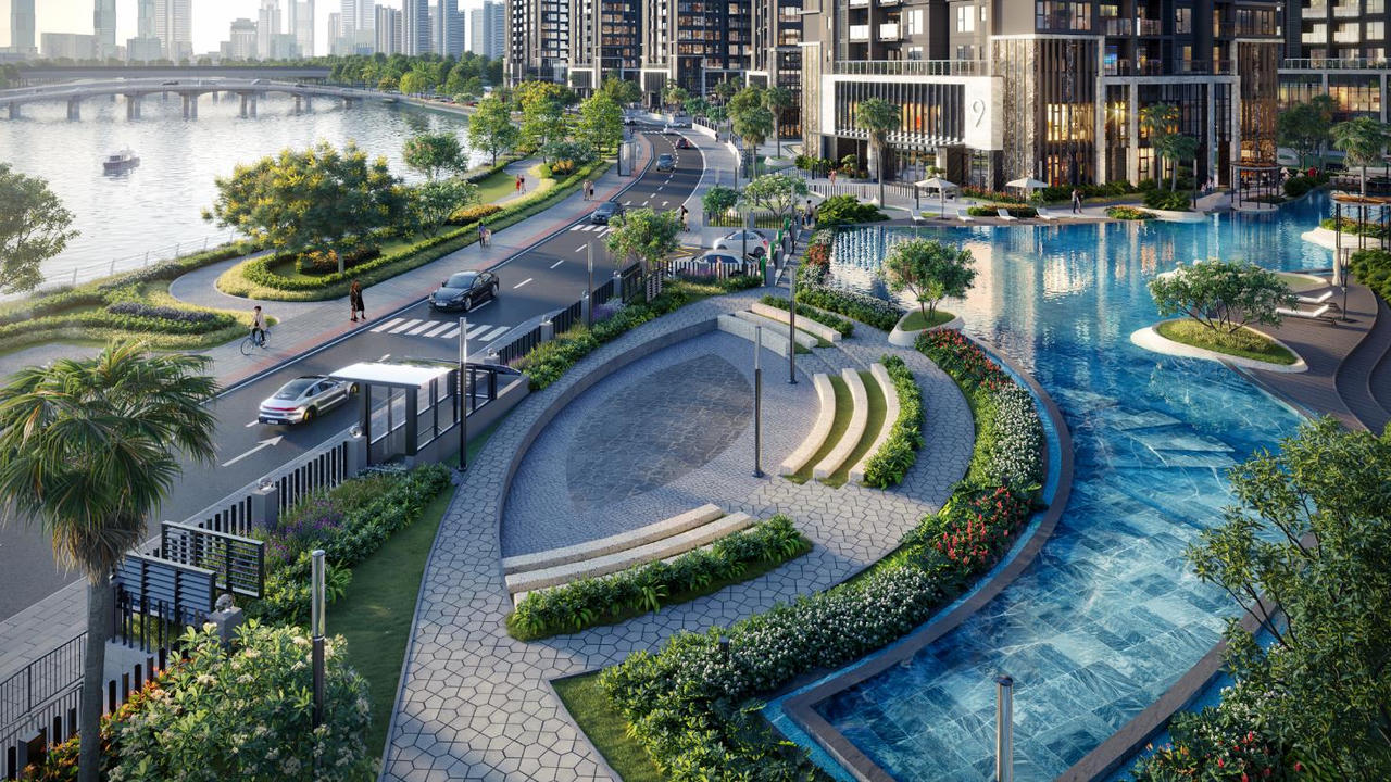 Phối cảnh tiện ích công viên ven sông tại The Privé (Ảnh: Đất Xanh Group).