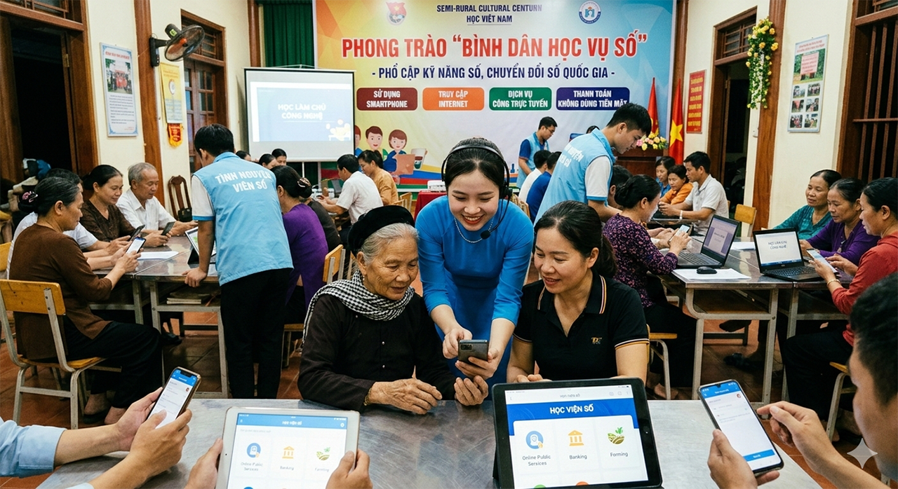 Đẩy mạnh Phong trào “Bình dân học vụ số”, nâng cao kỹ năng số cho người dân