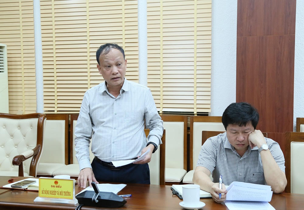 Đại diện Sở Nông nghiệp và Môi trường phát biểu tại buổi làm việc.