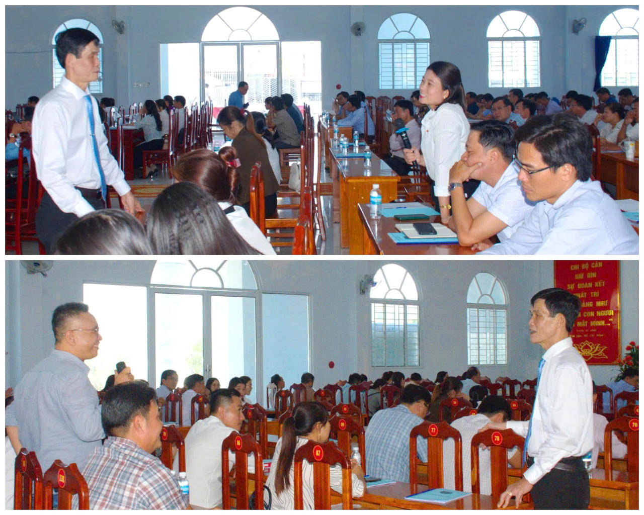 Đại biểu trao đổi, thảo luận các tình huống thực tiễn phát sinh và những khó khăn tại cơ quan, đơn vị... tại Hội nghị.