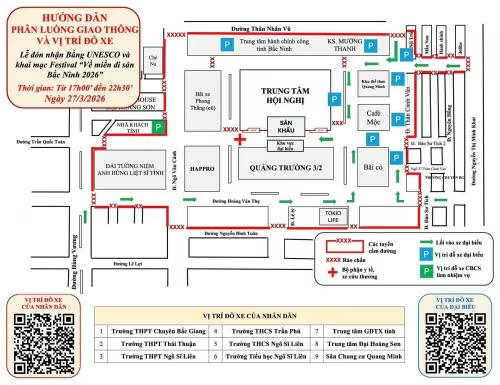 Bắc Ninh cấm loạt tuyến phố trung tâm phục vụ lễ đón bằng UNESCO và khai mạc Festival