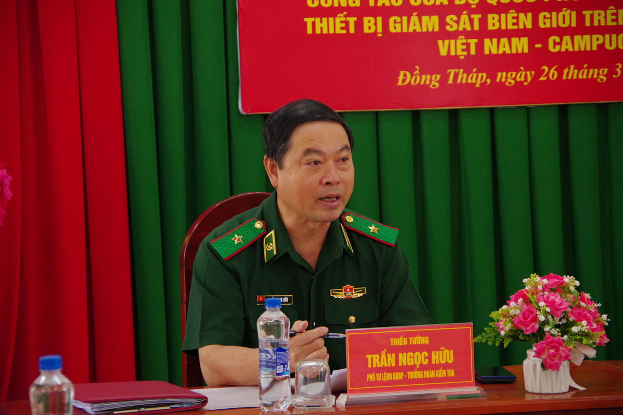 Thiếu tướng Trần Ngọc Hữu – Phó Tư lệnh BĐBP phát biểu. Ảnh: Mạnh Cường