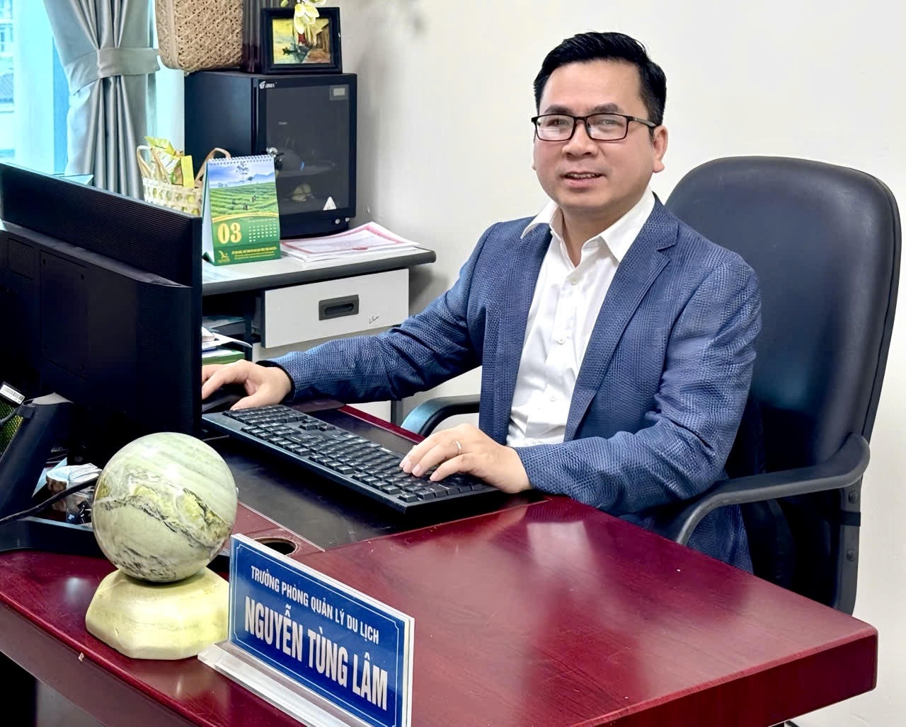 Ông Nguyễn Tùng Lâm, Trưởng phòng Quản lý du lịch, Sở Văn hoá, Thể thao và Du lịch tỉnh Thái Nguyên. (Ảnh: Lê Hanh)