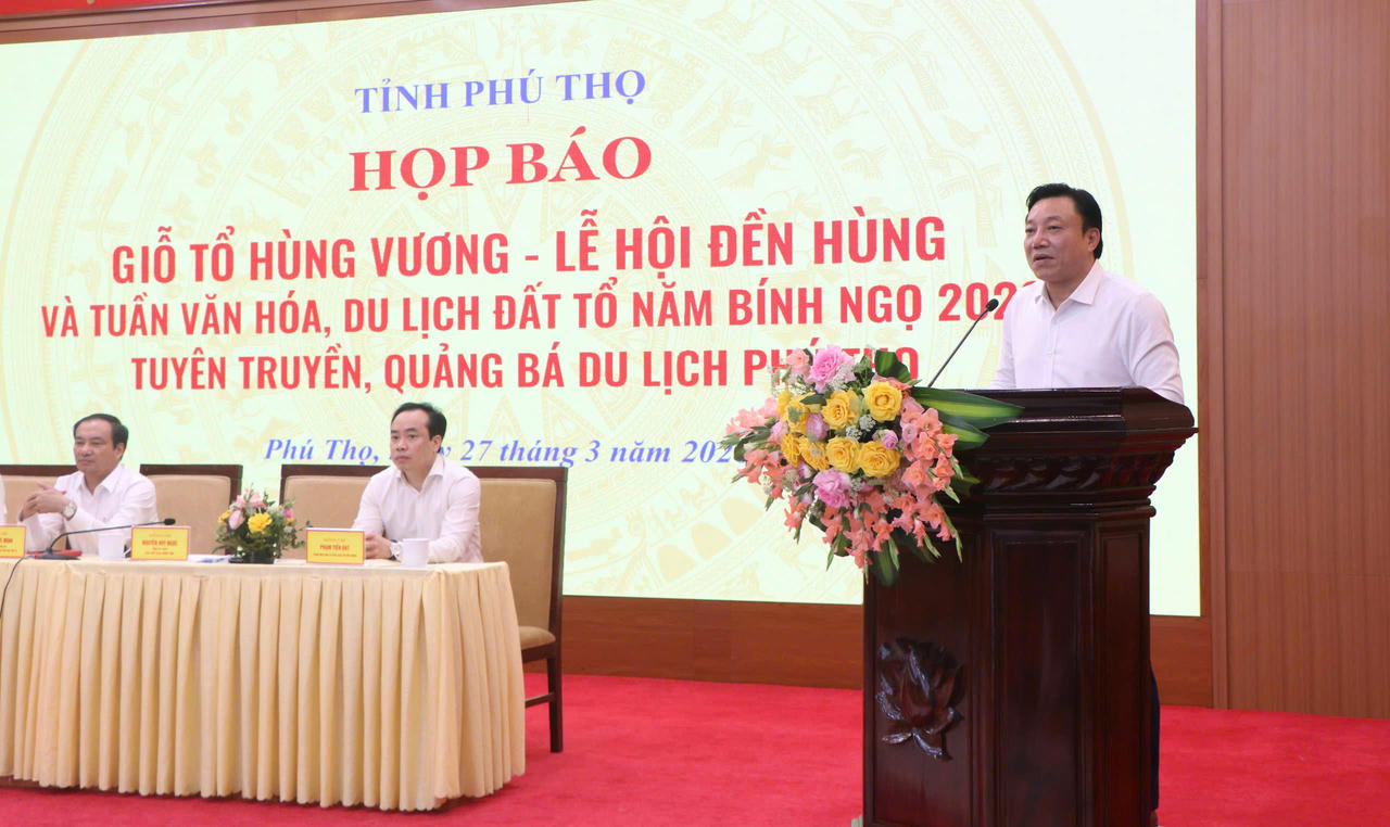 Ông Nguyễn Huy Ngọc – Tỉnh ủy viên, Phó Chủ tịch UBND tỉnh Phú Thọ cho rằng: “Giỗ tổ Hùng Giỗ Tổ Hùng Vương - Lễ hội Đền Hùng không chỉ là sự kiện của riêng tỉnh Phú Thọ, mà là tài sản tinh thần vô giá của cộng đồng dân tộc Việt Nam. Ảnh: Ngọc Phúc