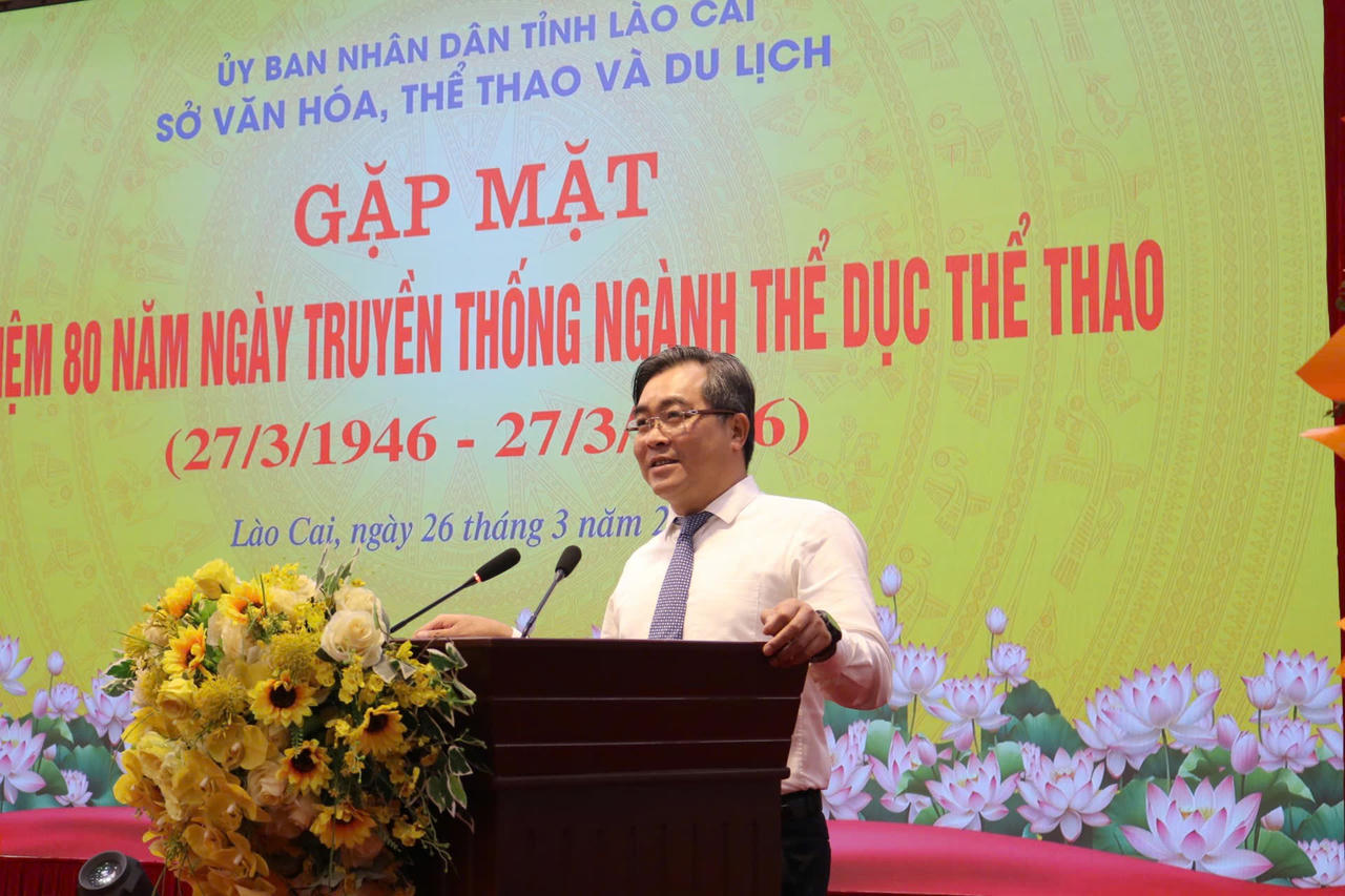 Giám đốc Sở Văn hóa, Thể thao và Du lịch tỉnh Lào Cai phát biểu