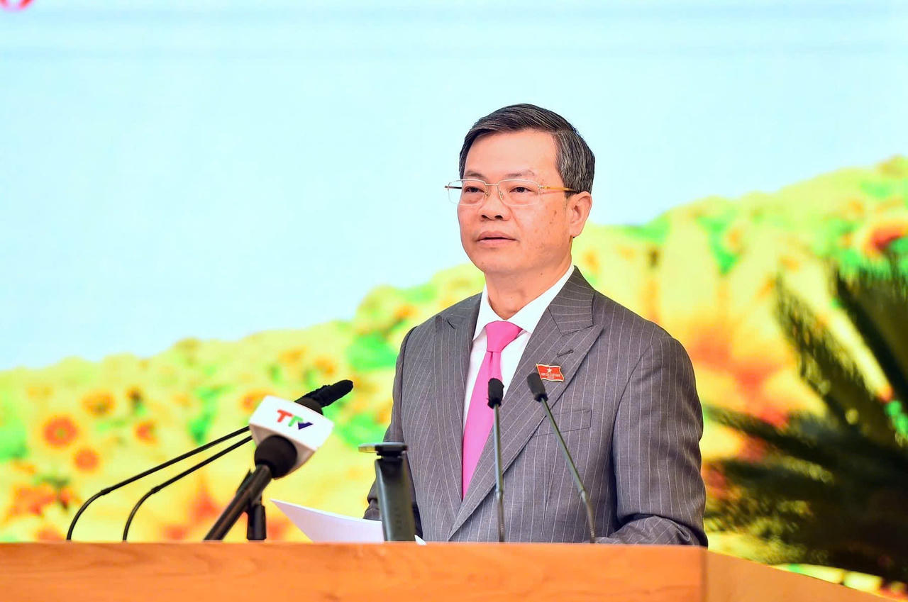 Ông Nguyễn Văn Sơn, Chủ tịch HĐND tỉnh Tuyên Quang phát biểu tại buổi lễ. (Ảnh: PV)