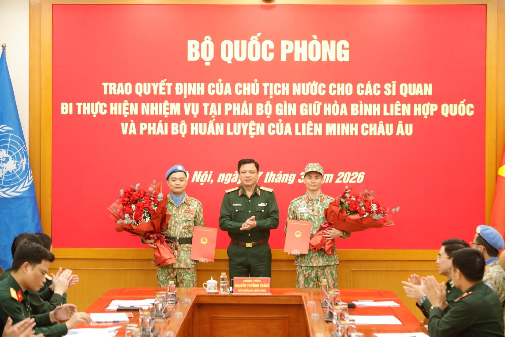 Thêm 2 sĩ quan Việt Nam tham gia lực lượng gìn giữ hòa bình quốc tế