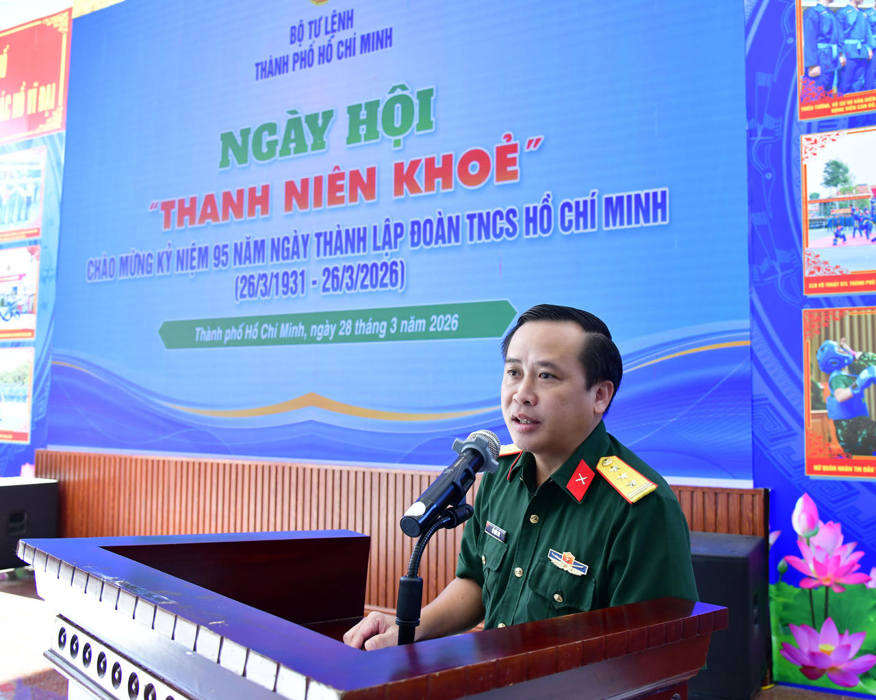 Thượng tá Đỗ Quốc Bảo phát biểu khai mạc