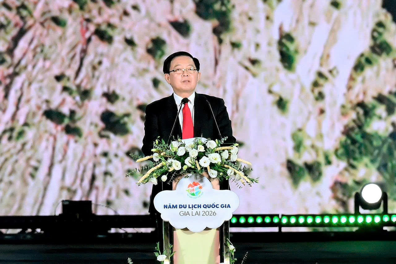 Phó Thủ tướng Hồ Quốc Dũng phát biểu chỉ đạo tại Lễ khai mạc Năm Du lịch quốc gia - Gia Lai 2026.