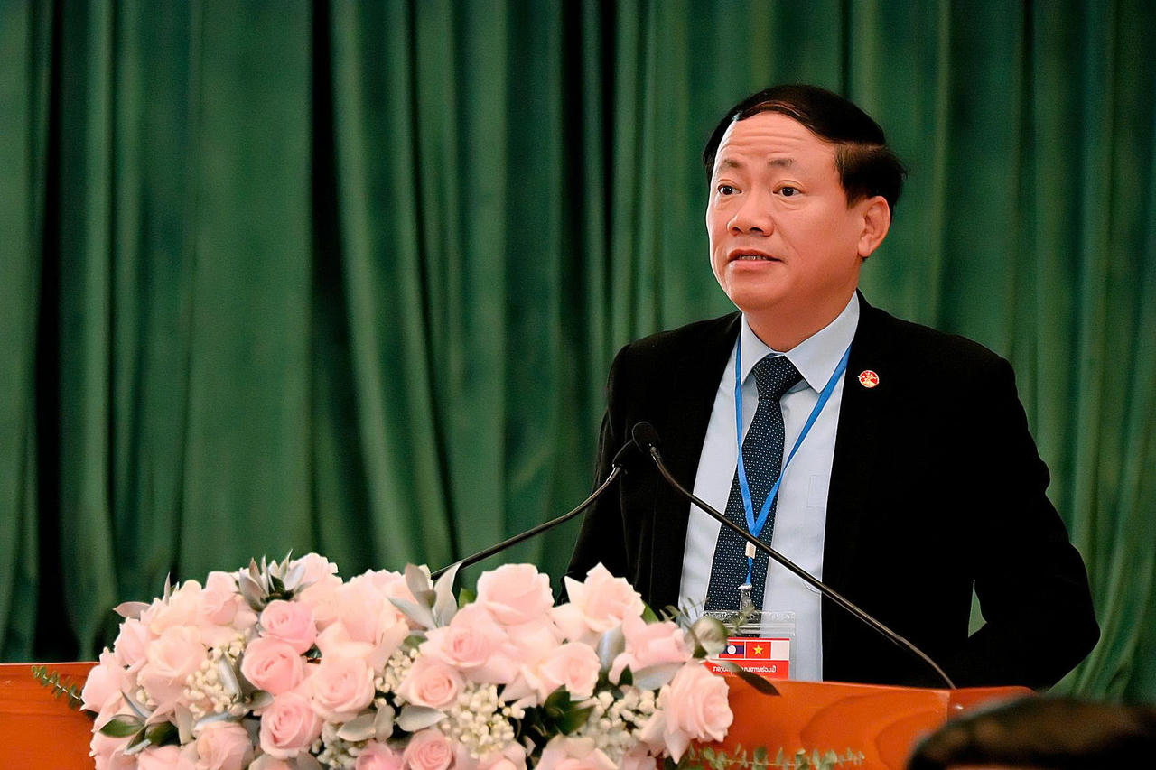 Ông Phạm Anh Tuấn - Chủ tịch UBND tỉnh Gia Lai phát biểu tại hội nghị. (Ảnh: Đức Thụy)