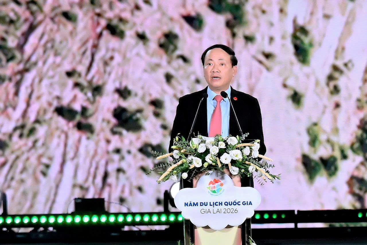 Ông Phạm Anh Tuấn, Chủ tịch UBND tỉnh Gia Lai phát biểu tại Lễ khai mạc.