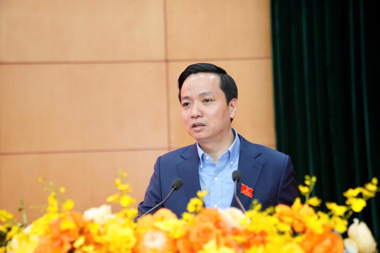 Ông Lê Hải Hoà, Chủ tịch UBND tỉnh Cao Bằng phát biểu tại buổi lễ. (Ảnh: Thanh Tùng)