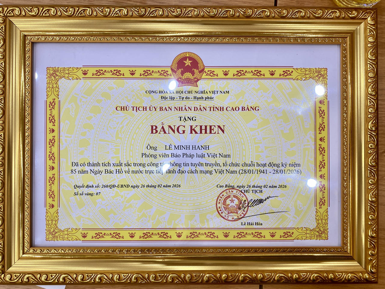 Tỉnh Cao Bằng vinh danh Báo Pháp luật Việt Nam trong hành trình lan tỏa giá trị 'Cội nguồn cách mạng'