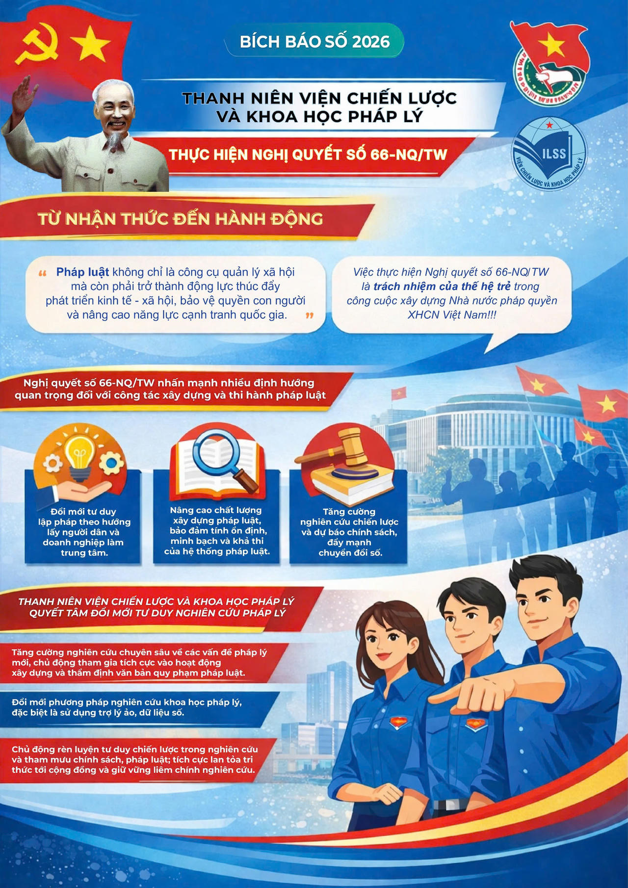 Chi đoàn Viện Chiến lược và Khoa học pháp lý tổ chức  Cuộc thi “Bích báo số” hưởng ứng ngày 26/3