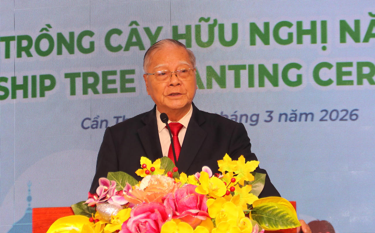 TS Nguyễn Văn Quang – Hiệu trưởng Trường Đại học Nam Cần Thơ phát biểu tại buổi lễ.